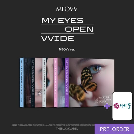 {LUCKY DRAW} MEOVV - 1st EP Album [MY EYES OPEN VVIDE] (Photobook Ver.) + KIdol Photocard